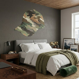 Adesivo de Parede Camuflado de Boné de Beisebol co