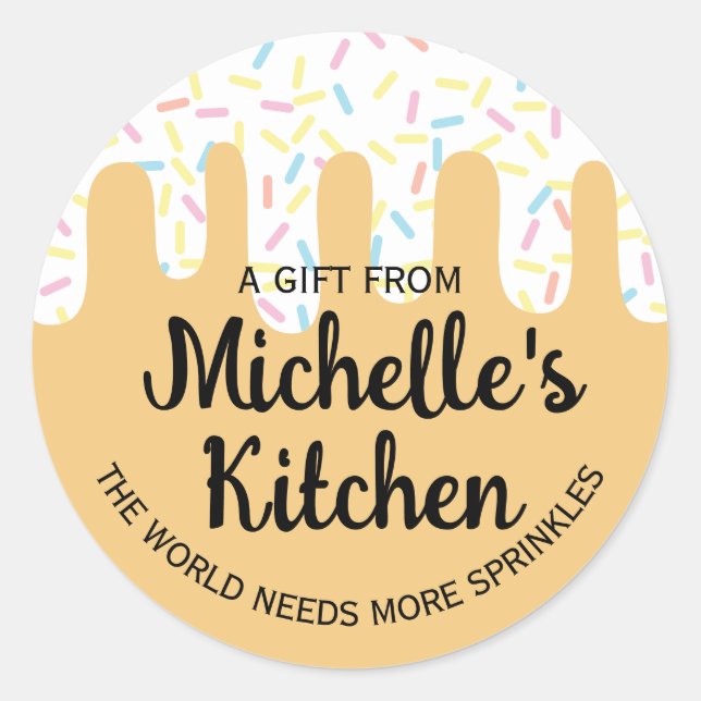 adesivo de pastelaria de glacé rosa (Frente)