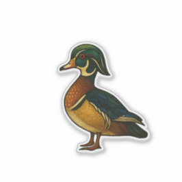 Adesivo de Pato de Madeira