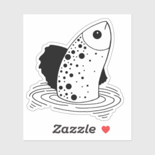 Adesivo de Peixe de Arte de Linha