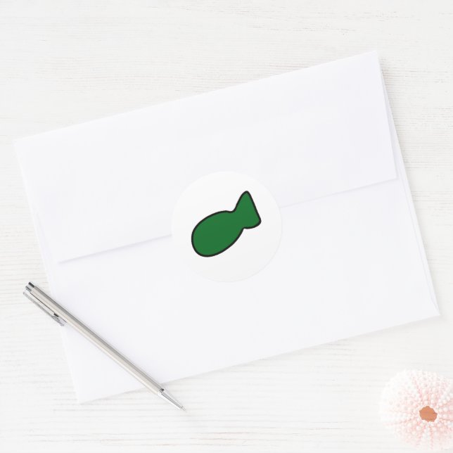Adesivo de peixe verde personalizável (Envelope)
