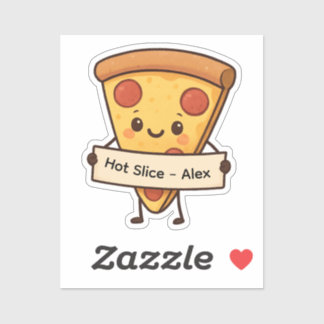 Adesivo de pizza de legenda personalizada - Person