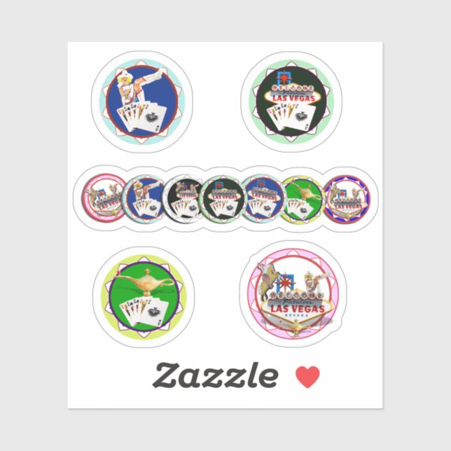Adesivo de poker Las Vegas (Folha)