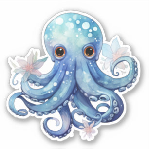 Adesivo de polvo azul de aquarela
