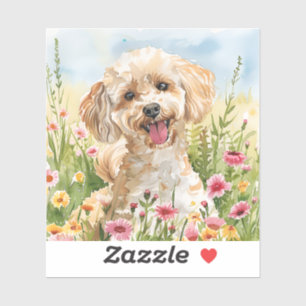 Adesivo de Poodle – Design Aquarela