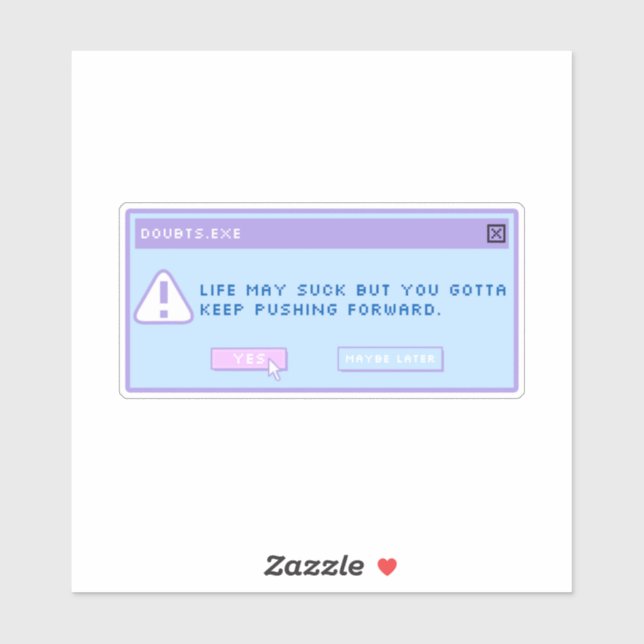 Adesivo de pop do Doubt.exe (Folha)