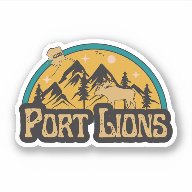 Adesivo de Port Lions, Alasca (Frente)