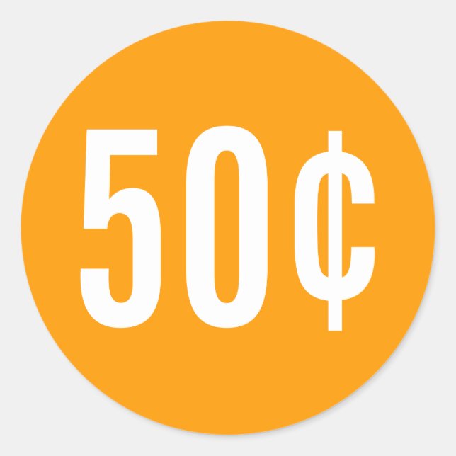 Adesivo de preço laranja personalizado (Frente)