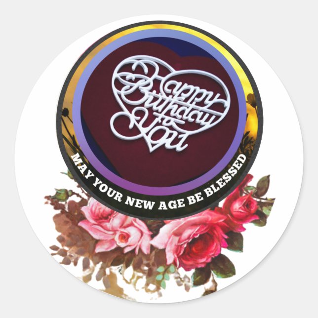 Adesivo de presente de aniversário personalizado (Frente)