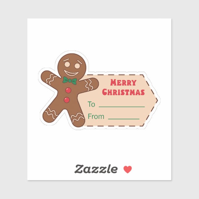 Adesivo de Presente de Natal Fofo Com um Homem de  (Folha)