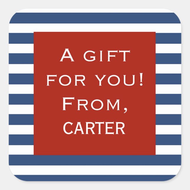 Adesivo de presente personalizado com estrutura ve (Frente)