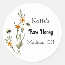 Adesivo de produto de mel caseiro