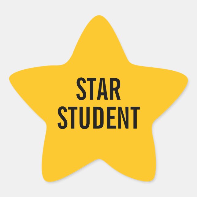 Adesivo de Professor de Ouro Aluno Estrela para Sa (Frente)