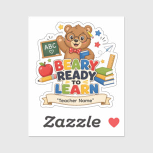 Adesivo de Professor Urso Personalizado Beary Pr