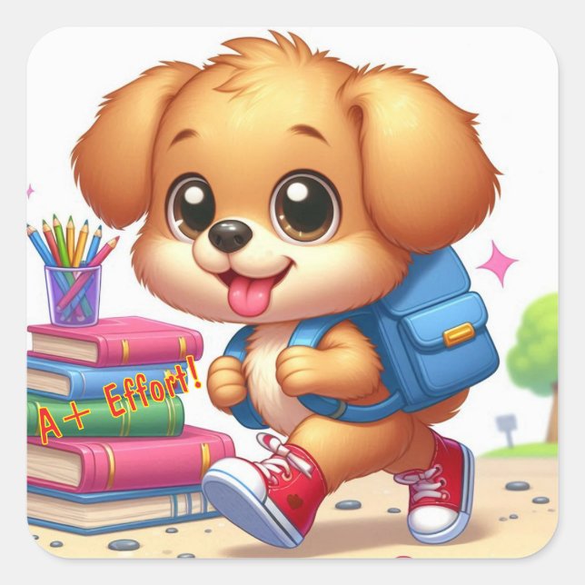 Adesivo de puppy personalizado adaptável (Frente)