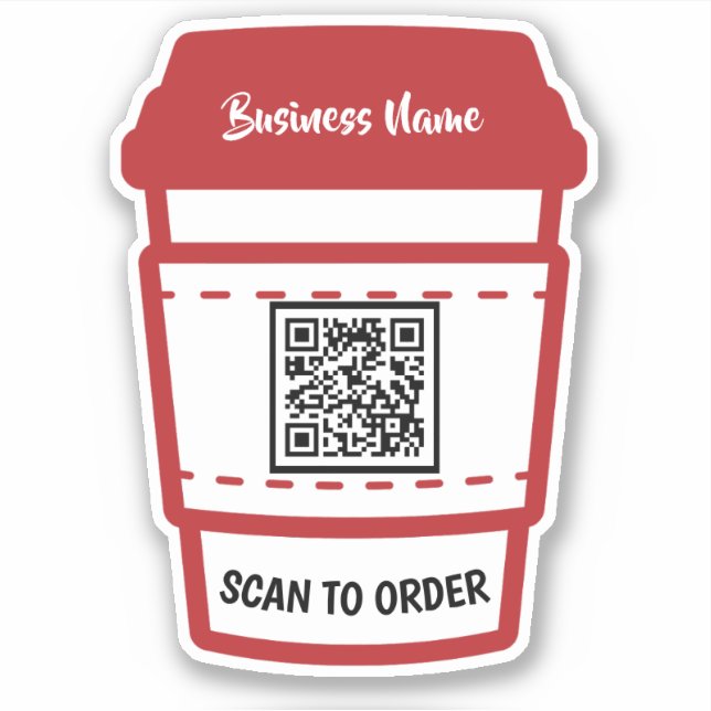 Adesivo de QR Code para Pedidos em Cafés (Frente)