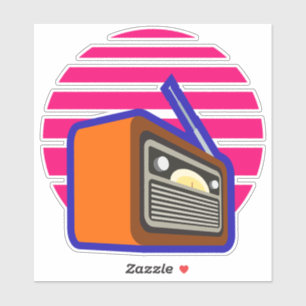 Adesivo de Rádio Retro   Gráfico de Música Clássic