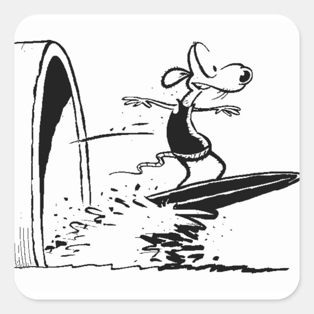 Adesivo de Rato de Surfe de Pântano (Frente)