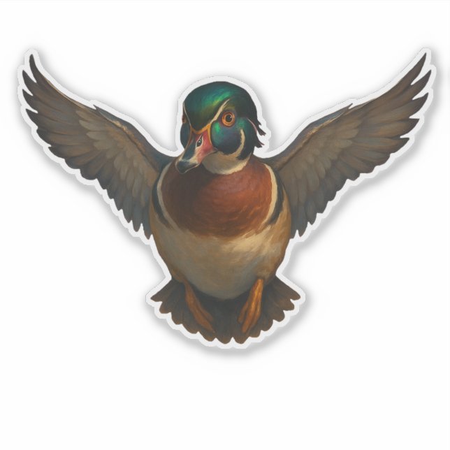 Adesivo de Recorte de Pato de Madeira (Frente)