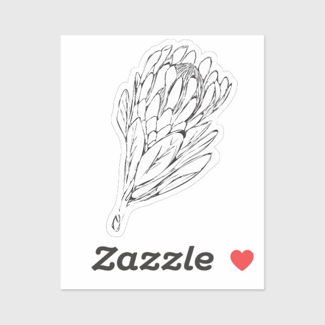 Adesivo de recorte personalizado de Protea Black & (Folha)