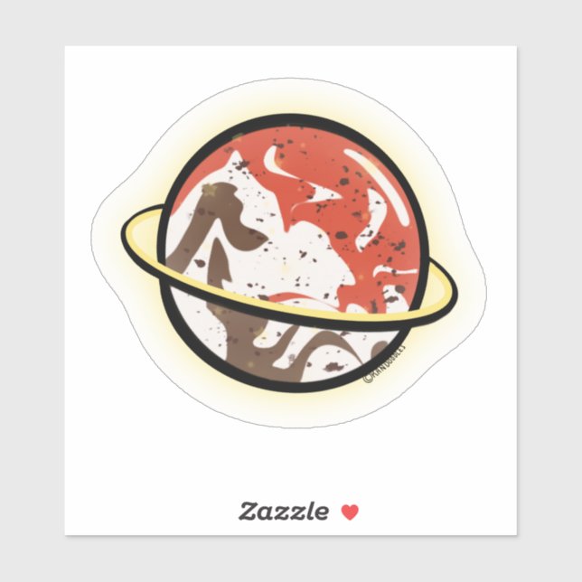 Adesivo de recorte personalizado do planeta (Folha)