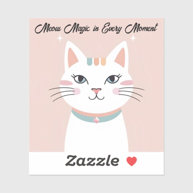 Adesivo de rosto de gato bonito - Estúdio PixelCha (Folha)