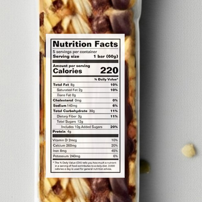 Adesivo de Rótulo de Informação Nutricional em Con (Criador carregado)