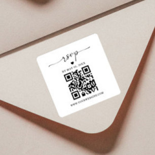 Adesivo de RSVP de Código QR Etiqueta de Devoluç