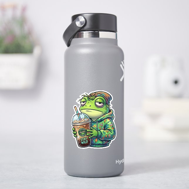 Adesivo de Sapo de Café Caótico (HidroFlask)