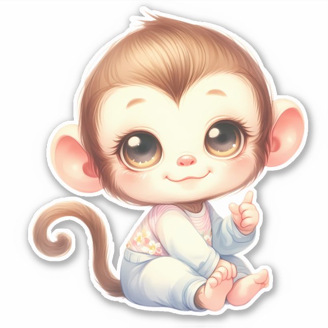 Adesivo de Scrapbooking Monkey Custom Cut (Frente)