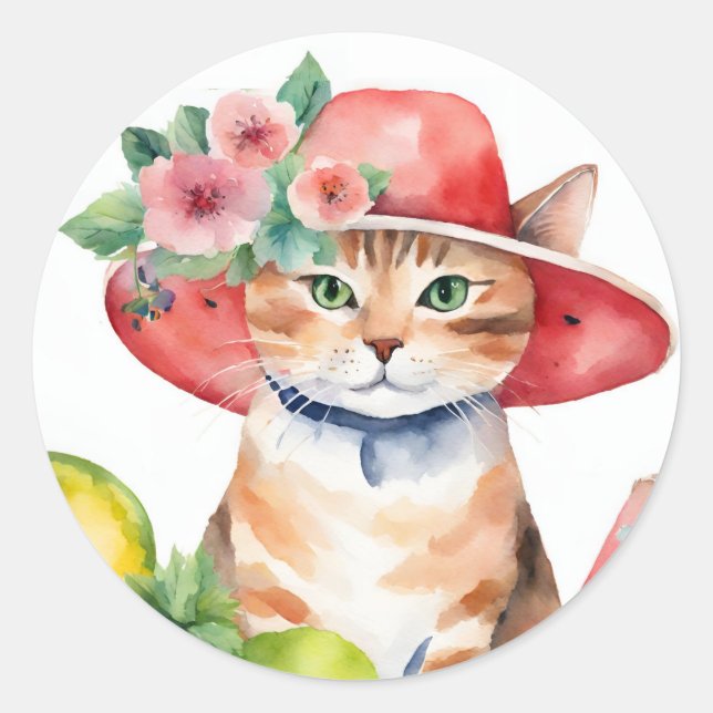 Adesivo de Selagem de Envelope de Gato Tabby Laran (Frente)