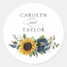 Adesivo de Selagem de Envelope Floral Azul Naval d