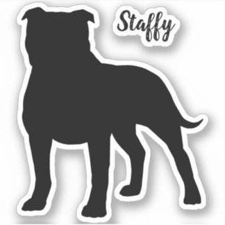 Adesivo de Silhueta de Cão Staffordshire Bull Terr