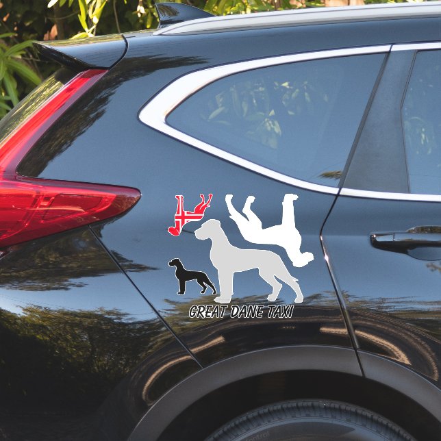Adesivo de silhueta de Dogue Alemão (Lado do carro)