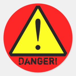 Adesivo de símbolos de aviso amarelo, vermelho e p