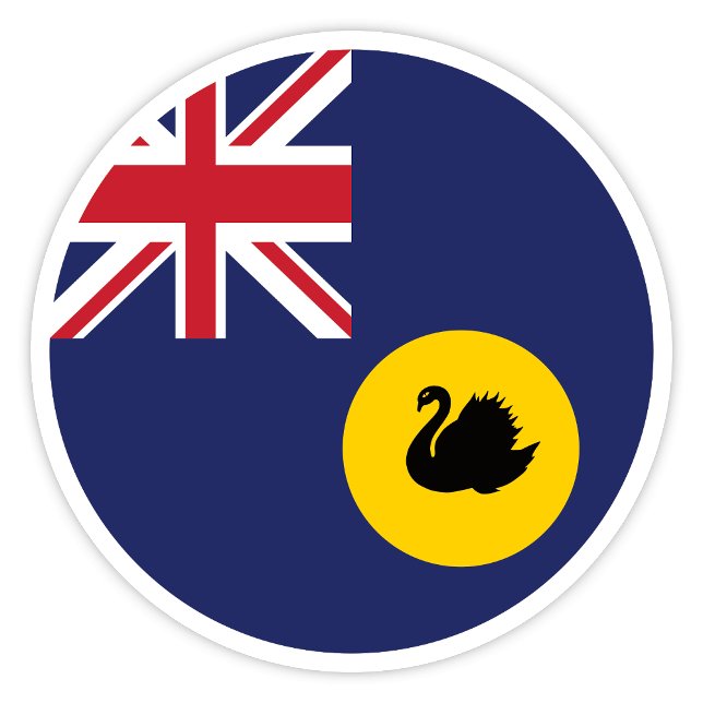 Adesivo de Sinalizador da Austrália Ocidental (Western Australia State Flag Sticker)