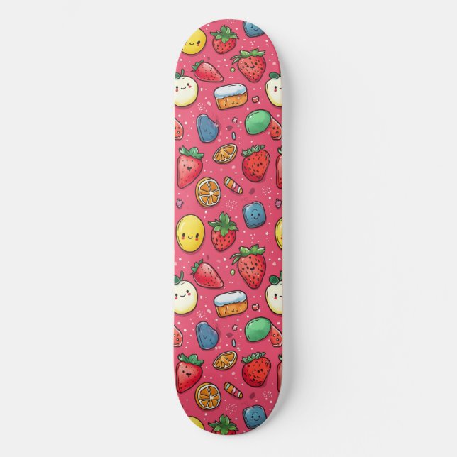 Adesivo de skate com padrão fofo de anime japonês (Frente)