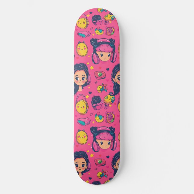 Adesivo de skate de anime japonês fofo (Frente)