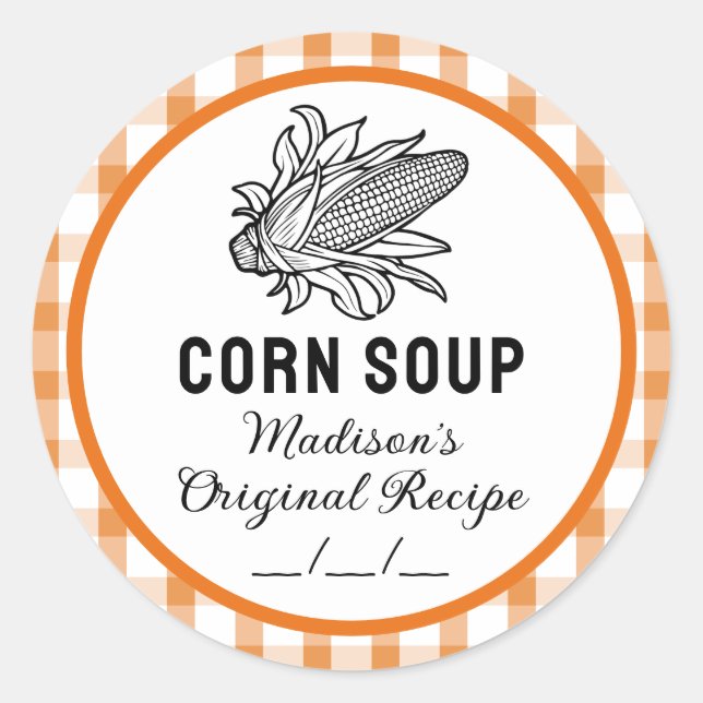 Adesivo de sopa de milho com padrão de controlo la (Frente)