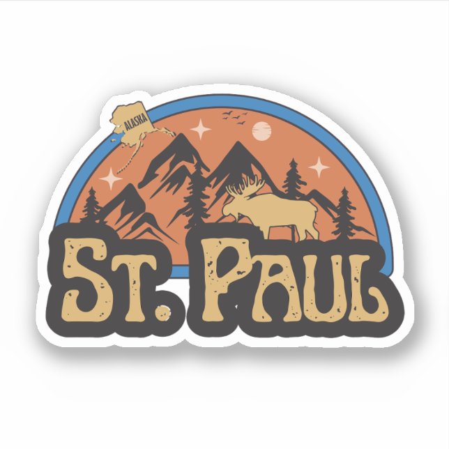 Adesivo de St. Paul, Alasca (Frente)