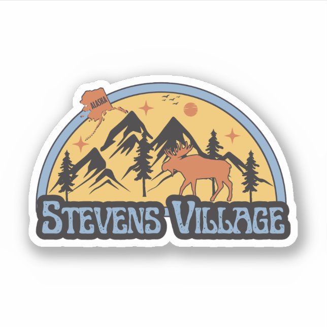 Adesivo de Stevens Village, Alasca (Frente)