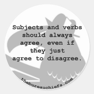 Adesivo de subjetivos e verbos