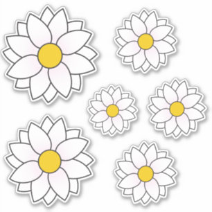 Adesivo de tamanhos múltiplos de margaridas ilust