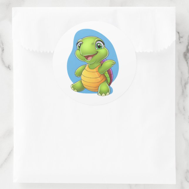 Adesivo de tartaruga adorável - Design de desenho  (Bolsa)
