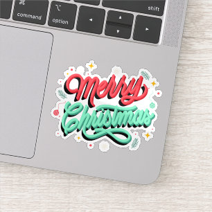 Adesivo de temporada festiva natal feliz 