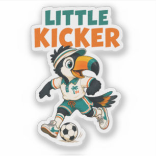 Adesivo de Tucano de Futebol, Pequeno Chutador Ret