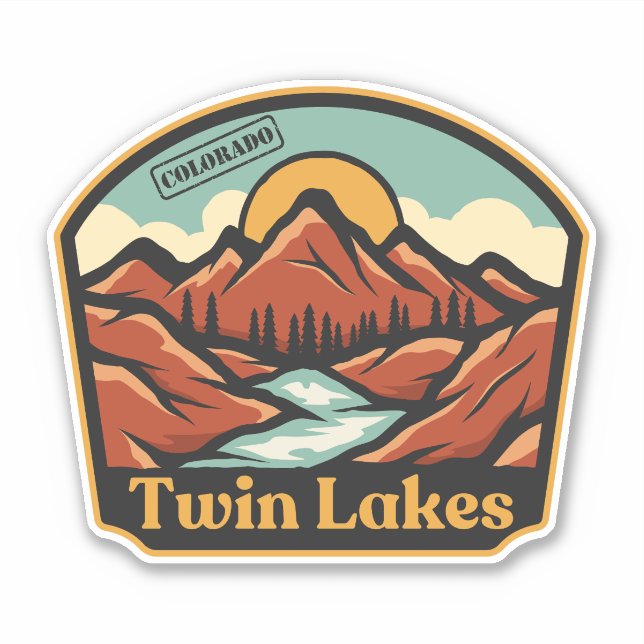 Adesivo de Twin Lakes, Colorado (Frente)
