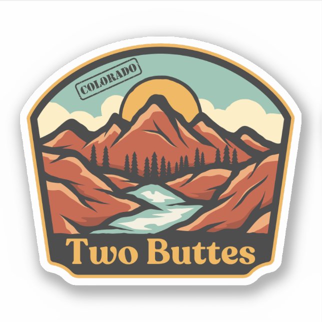 Adesivo de Two Buttes, Colorado (Frente)