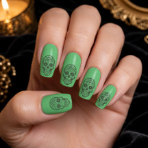 Cranio de Açúcar de Halloween Verde