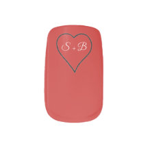 Escolha o coração personalizado fundo das iniciais